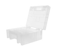ELAYARD Custodia Organizer per Batterie Aa Aaa e Pile a Bottone in Plastica Robusta, Piccolo Contenitore Portatile Coperchio di Sicurezza, per Casa e Viaggi, Dimensioni Compatte 14x12x6,5