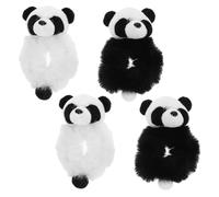 ELAYARD Elastici per Chioma in Peluche a Forma di Panda, Morbidi e Facili da Usare 4 Pezzi Accessori Adorabili per Ragazze, per Condividere Amici