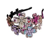 ELAYARD Fascia Flapper Vintage Larga con Strass e Denti Antiscivolo Accessorio Anni Venti Donna per Capelli Ricci e Acconciature Eleganti Cristalli Resistenti
