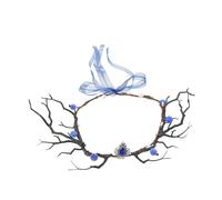 ELAYARD Fascia per Chioma Corna di Cervo e Ramoscelli Floreali Copricapo Cosplay Donna per Costume Elfo e Festa Rinascimentale Cerchietto Decorativo Frutta e Cuori D’Amore