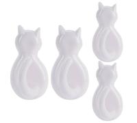 ELAYARD Ganci da Parete Autoadesivi in Plastica a Forma di Coda di Gatto 4 Pezzi per Cucina, Bagno e Camera da Letto, Design Semplice e Superficie Liscia, Adatti per Cappotti e
