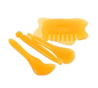 ELAYARD Gua Sha in Resina con Pettine Scraper Viso e Bastoncino Muscolare per Trattamento Corpo e Viso Strumenti Multifunzionali Portatili per Stimolazione Punti di Agopressione e