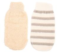 ELAYARD Guanti Esfolianti per Bagno in Lino 2 Pezzi Guanto Scrub Corpo Morbido e Resistente Accessori da Bagno Unisex per Pulizia e Rimozione delle Cellule Morte Dimensioni 22X12 CM