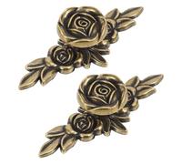 ELAYARD Maniglie per Guardaroba Vintage a Foro Singolo, 2 Pezzi in Lega di Zinco Design Floreale, Adatte per Comò e Mobili Cucina, Utilizzabili in Ambienti Casa e Ufficio, Finitura Antica