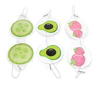ELAYARD Maschera Occhi Refrigerante in Pvc per Bambini 3 Pezzi Colore Assortito, senza Lasciare Segni, per Proteggere gli Occhi Dalla Luce Stili multipli