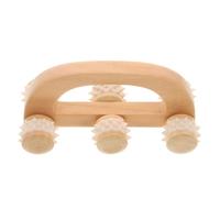 ELAYARD Massaggiatore in Legno per Mani Strumento Manuale per Terapia Benessere Materiale Ecologico Resistente Design Sei Rulli Colori Giallo e Blu