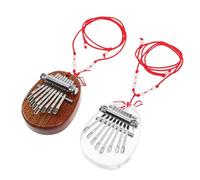 ELAYARD Mini Kalimba Portatile a 8 Toni con Forma Ovale Set da 2 Pianoforti a Pollice per Principianti Strumento Musicale a Dita con Suono Cristallino e Cordino per Viaggi e Scuola