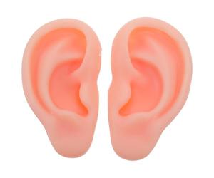 ELAYARD Orecchio Artificiale in Silicone Flessibile 5d Colore Pelle Chiara, Coppia Sinistro e Destro per Esercitazioni Piercing e Esposizione Orecchini, Supporto Anatomico Realistico