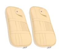 ELAYARD Organizer per Visiera Parasole Auto in Pelle PU Beige Custodia Portaoggetti Multiuso 2 Pezzi per Documenti Tessere e Occhiali Accessori per Interni Veicoli Installazione senza