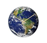 ELAYARD Orologio da Parete Rotondo Creativo Forma di Mappa del Sud America Orologio Digitale Stampa UV per Decorazione di Casa Soggiorno Ufficio Facile da Appendere