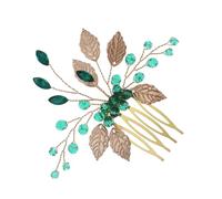 ELAYARD Pettine da Sposa con Foglie Strass Oro Accessorio Capelli Floreale per Acconciature Hanfu Leggero e Modellabile per Matrimoni e Feste