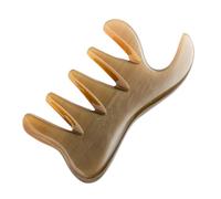 ELAYARD Pettine Massaggiante Forma a Coda in Corno di Bufalo per Capelluto per Design Ergonomico e Bordi Lisci per Massaggio e Raschiatura Adatto per Schiena e Gambe