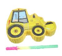 ELAYARD Pignatta a Forma di Escavatore Gialla in Carta per Festa di Compleanno Decorazione per Feste Bastone per Rompere Giocattolo Riempibile Caramelle Accessorio per Giochi e Party