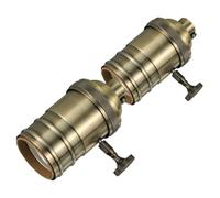 ELAYARD Portalampada Vintage E27 in Metallo Resistente Al Calore Con Manopola On/off, Presa Per Luci Sospese Retrò, Set 2 Pezzi Per Lampade a Sospensione Stile Retrò Ad Uso Domestico