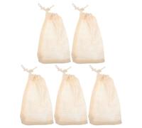 ELAYARD Sacchetti per Sapone e Versatile con Coulisse in Cotone e Lino Beige 5 Pezzi Sacchetto Esfoliante Naturale per Risparmio Sapone in Viaggio e Cucina