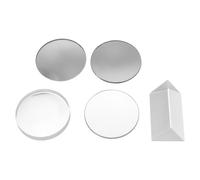 ELAYARD Set 5 Pezzi Lenti Ottiche in Vetro Trasparente Lenti Convesse e Concave per Esperimenti Scientifici Supporti Didattici per Laboratori di Fisica e Lezioni Scolastiche