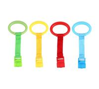 ELAYARD Set di 4 Anelli di Sospensione per Box Anello da Tirare a Mano per Culla Apprendimento Camminata Bambino Installabile su Lettino da Viaggio e Passeggino