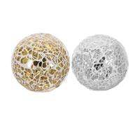 ELAYARD Sfere di Vetro Decorative a Mosaico 6 CM Set 2 Pezzi Oro e Argento per Ornamento da Scrivania Casa Centrotavola Rifrazione Luce per Arredamento Domestico