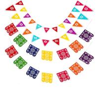 ELAYARD Striscioni Decorativi per Feste a Tema Messicano 4 Pezzi Non Tessuto Colorato, Banner per Decorazioni Murali di Festival dei Fantasmi, Accessori da Parete per Interni ed Esterni