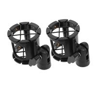 ELAYARD Supporto Antivibrazione Clip Robusta per Microfono in Plastica 2 Pezzi Nero Riduce Vibrazioni e Tiene Microfono Fermo per Palchi e Bar