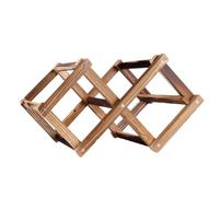 ELAYARD Supporto Portabottiglie Vino in Legno Massello Pieghevole 3 Bottiglie Design Geometrico per Soggiorno, Ufficio e Balcone, Scaffale Porta Vino da Tavolo per Conservazione