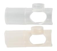 ELAYARD Ugelli per Soffio Flauto Cinese 2 Pezzi Protezione per Bocchino in Plastica Trasparente e Beige Accessorio per Allenamento al Fiato e Riparazione Strumenti per Principianti e