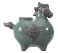 ELAYARD Vaso in Ceramica a Forma di Cavallo Decorativo da Tavolo per Capodanno Cinese 2026, Base Stabile, Ornamento Artistico per Fiori Secchi e Decorazioni la Casa
