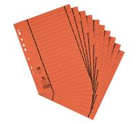 Elba 06451GN - Fogli separatori eleganti con perforazione, numerati da 1-10, con righe colorate sovrastampate, cartone RC, 100 pezzi, arancione