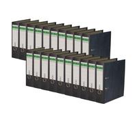 ELBA 100081018-20 raccoglitori riciclati con marmo di nuvola, larghezza 8 cm, formato DIN A4, dorso nero, trave verdi, certificato Blauer Engel