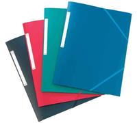 Elba 100201215 - 10 cartelle 3 alette elastiche A4 in polipropilene opaco, Colori assortiti