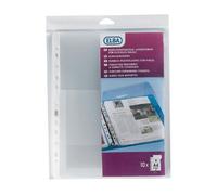 ELBA 100207008 copertina per brochure DIN A4 con patta nella parte superiore e piega di espansione trasparente con perforazioni universali spessore 0,20 mm , 10 pezzi