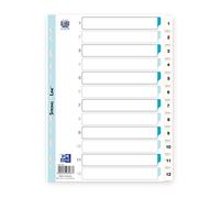 Elba 400013903 - Divisori in Plastica Numeri, 1 - 12, 10 pezzi, Bianco