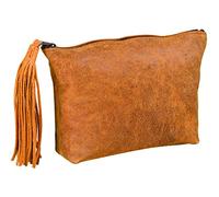 Elba 400033037 Astuccio piatto in pelle con pompon 17 x 14 x 1 cm Vintage