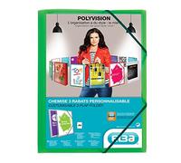 Elba Cartella con Elastici Polyvision, con tasca trasparente DIN A4, Gr ¸ N VE = 1