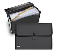 Elba Cartella portadocumenti espandibile, formato A4, 13 scomparti, colore: nero