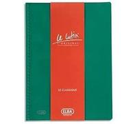 Elba Le Lutin - Cartellina con buste in plastica, formato A4, in PVC, 40 buste A4 verde