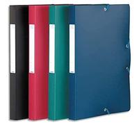 Elba Memphis 100200557 - Set di 12 buste portadocumenti elasticizzate, 3 alette e dorso 2,5 cm, in polipropilene, colori assortiti