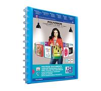 Elba - Portalistino con 20 Buste Removibili e Tasca Frontale Personalizzabile, 22 x 29.7 cm, Blu