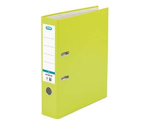 Elba Rado Top, raccoglitore a 2 anelli, con leva, formato foglio, dorso 80 mm, rivestimento esterno in plastica, colore lime verde