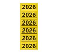 Elba Targhetta 2026 - Etichette autoadesive per cartelle, gialle, 57 x 25 mm, 120 pezzi, opache, prestampate
