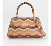 Elba Tuscany Borsa a mano bauletto in pelle con manico bamboo