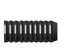 Elba Urban - Scatole da collezione A4, in plastica, larghezza dorso 4 cm, colore nero opaco, confezione da 10 pezzi