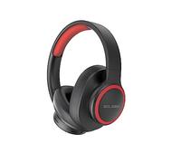 Elbe ABT-B26-N - Cuffie Bluetooth 5.1 pieghevoli, con microfono e radio FM, 10 ore di riproduzione, nero/rosso