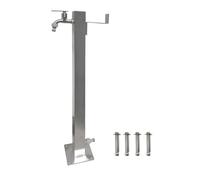 Elbe Colonna d'acqua da giardino, in acciaio inox, 87 cm, quadrata, colonna da giardino, resistente al gelo, rubinetto da giardino, colonna con supporto per tubo, filettatura esterna G1/2, con due