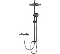 Elbe Soffione doccia a pioggia, sistema doccia in acciaio inox 304, diametro 30 cm, soffione tondo, 3 modalità di getto, risparmio idrico