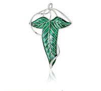 Elben Verde Foglia Spilla smaltata Spilla Protezione del Foresta Spilla per Cosplay Abbigliamento Festivo Hobbit Mantello Accessori Regalo
