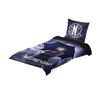 Elbenwald Biancheria da letto, diversi motivi come Wednesday, coperta Zelda 135 x 200 cm, cuscino 80 x 80 cm, con chiusura lampo, multicolore (Wednesday)