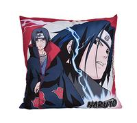 Elbenwald Cuscino Naruto con Motivo Itachi per i Fan degli Anime Uomo Donna Unisex 40 x 40 cm, Rosso, Nero