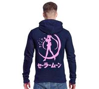 Elbenwald Felpa con Cappuccio Sailor Moon con Motivo di Silhouette per i Fan degli Anime Uomini Donne Unisex Cotone Blu - S