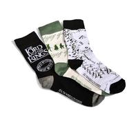 Elbenwald Il Signore degli Anelli - Set di 3 calzini in confezione regalo La Compagnia dell'Anello Uomo Donna Unisex Multicolore Miscela di cotone, bianco, 40-46